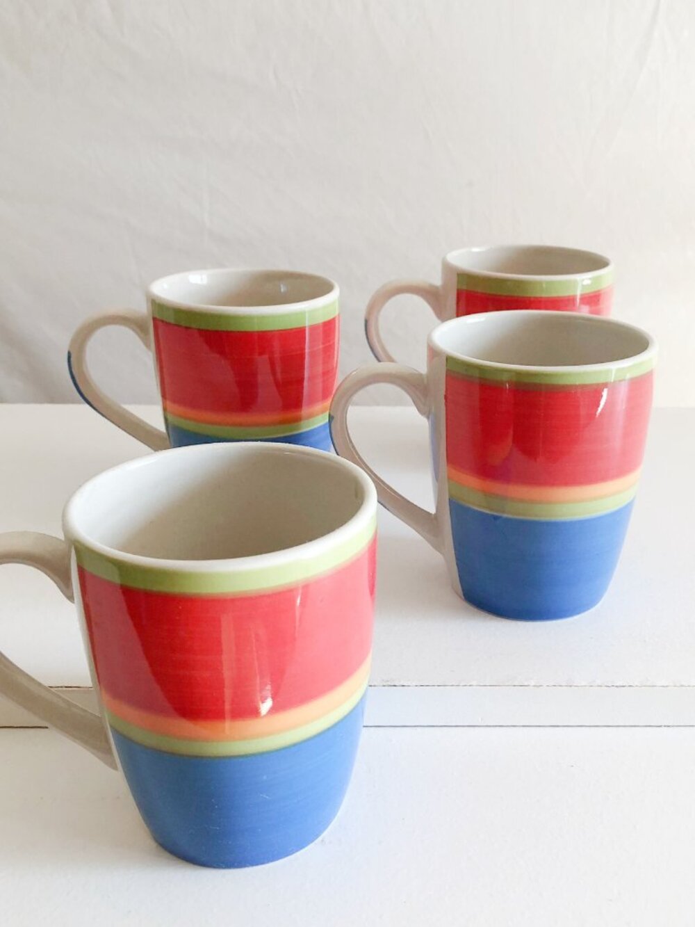 Retro Royal Norfolk “Mambo” Coffee House Style Stoneware Coffee Mugs Set of 4